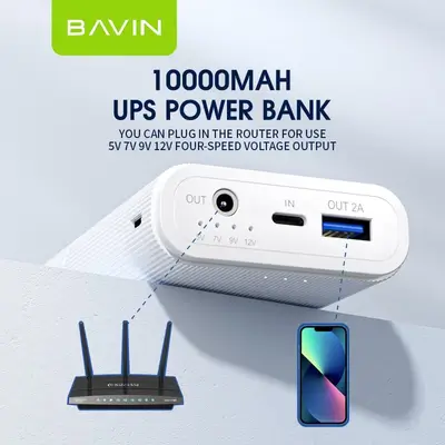 BAVIN PC037 10000mAh UPS Powerbank Fast Charging Universal Compatibility Power Bank